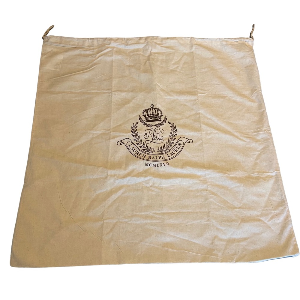Lauren Ralph Lauren Dust Bag Storage 100% Cotton Drawstrings Tan For Shoes Purse